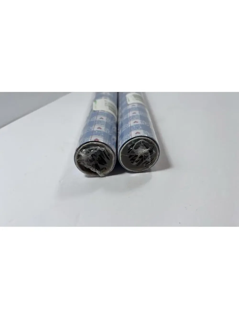Set Of 2 Vintage Rubbermaid Shelf Drawer Liner Blue Plaid Hearts 8.3 Sq Ft New